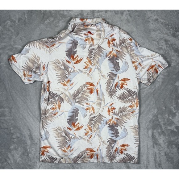 Tommy Bahama Mens Hawaiian Polo Shirt Floral Cotton Tropical Multicolor Medium - Picture 6 of 8